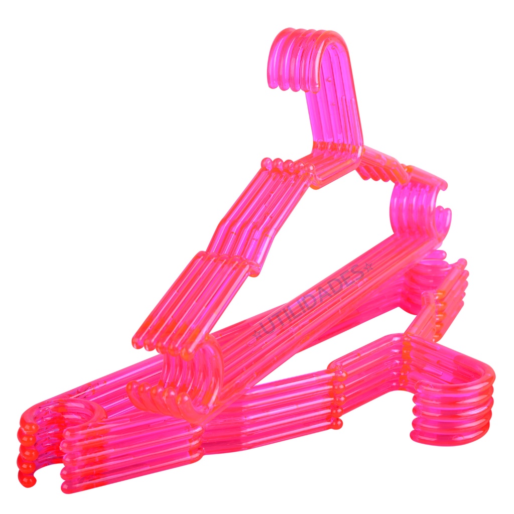 Kit 15 Cabides Adultos Grande Acrílico Rosa Premium Cristal em Oferta na Shopee