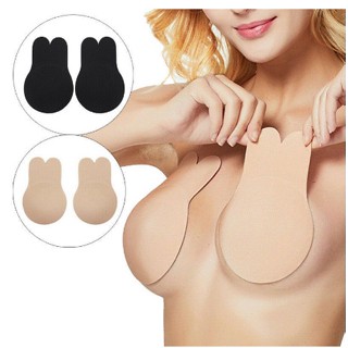 Sutiã Adesivo Mágico Efeito Silicone Levanta Seio Tapa Peito Reutilizável Invisível Orelha de Coelho
