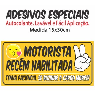 Adesivo Motorista Recém Habilitada - Tenha Paciência Adesivo para Carro Keep Calm skuAD207