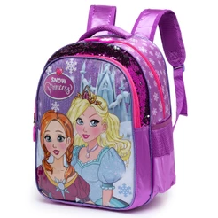 Mochila Escolar Moda Infantil Menina Princesa do Gelo Lantejoula Feminina