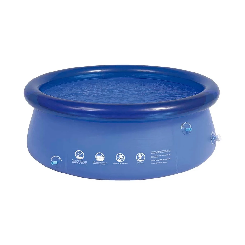 Piscina Inflavel Redonda 1400 Litros Infantil Adulto com Kit Reparo Fun Resistente Mor — imagem 1