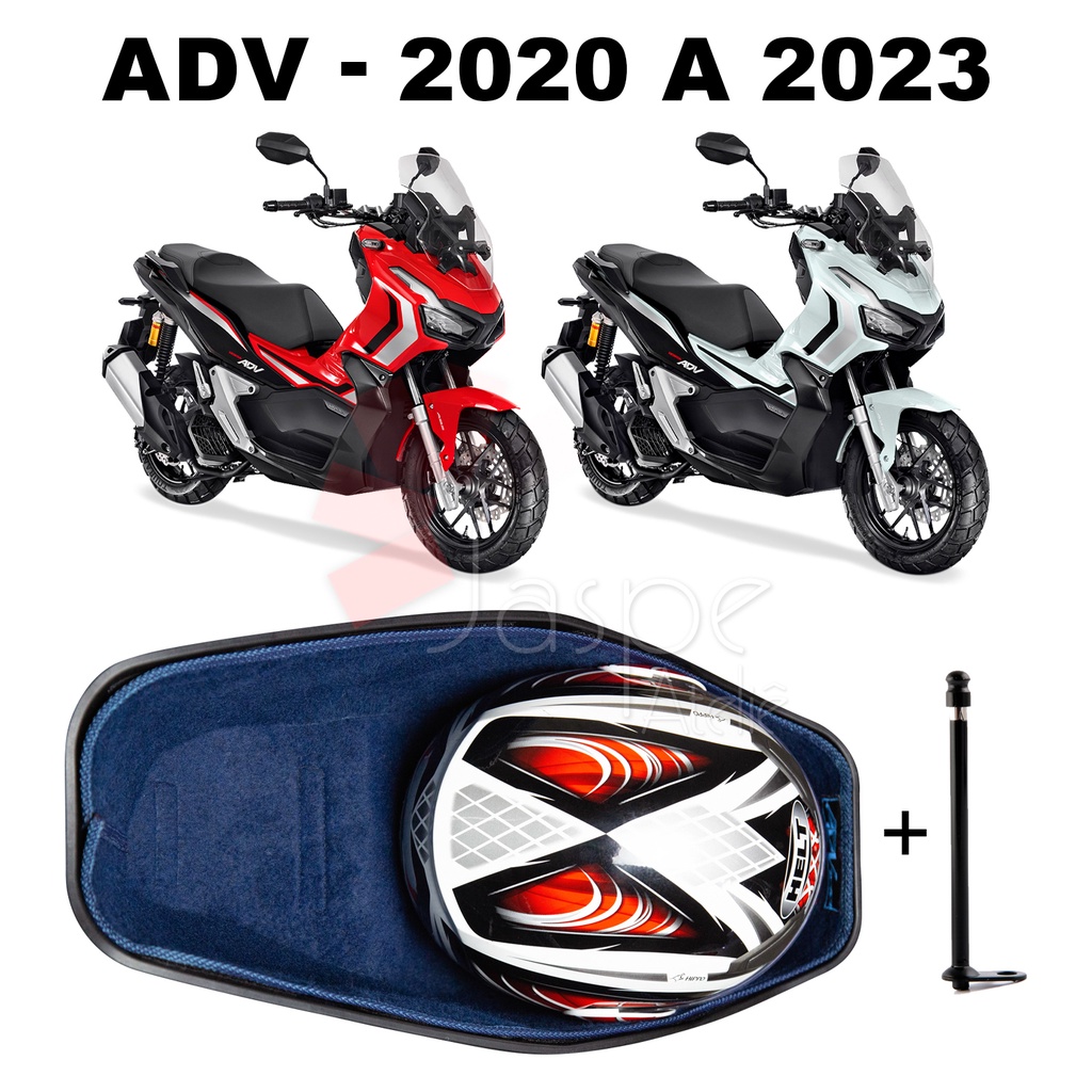 Forração Honda ADV 150 2020 2021 2022 2023 2024 Baú Forro Scooter Azul + 1 Antena