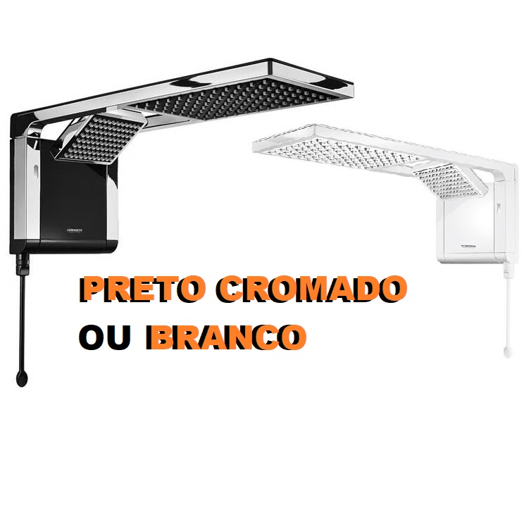 Chuveiro Acqua Duo Ultra Preto com Cromado ou Branco por Completo Lorenzetti Eletrônico 127v ou 220v PROMOÇÃO