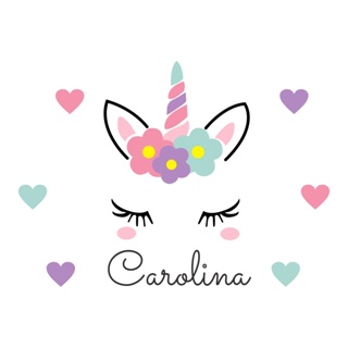 Adesivo Decorativo para Parede Unicórnio Infantil com Nome e Corações para Decoração de Quarto Menina em Oferta na Shopee