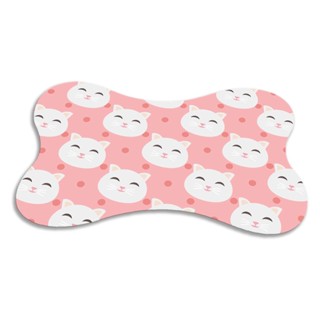 Tapete Osso para Gato e Cachorro Pet Comedouro Rosa 46x33 Antiderrapante