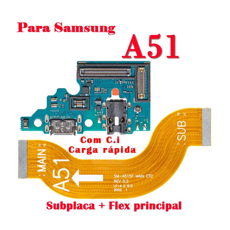 Conector Carga, Dock de Carga \ Flex de carga LCD  Para SAMSUNG Galaxy a51 (SM-A515FZKBZTO.) turbo Original