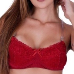 SUTIÃ ALÇA SILICONE AJUSTÁVEL RENDA ARCO SEM BOJO