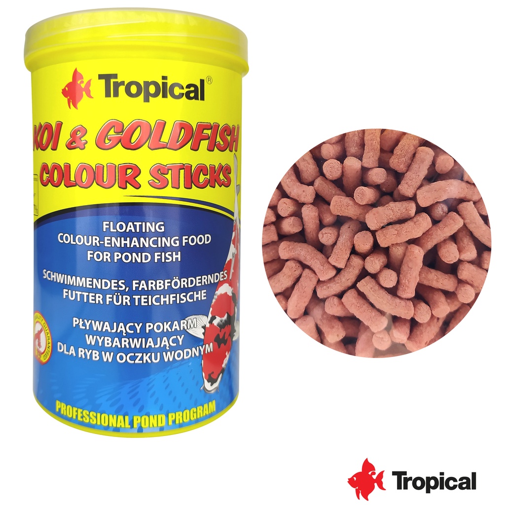 Ração Para Peixes Koi & Goldfish Colour Sticks 80g Tropical