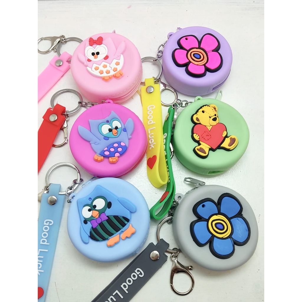 Porta moeda de siliconel menina bolsinha