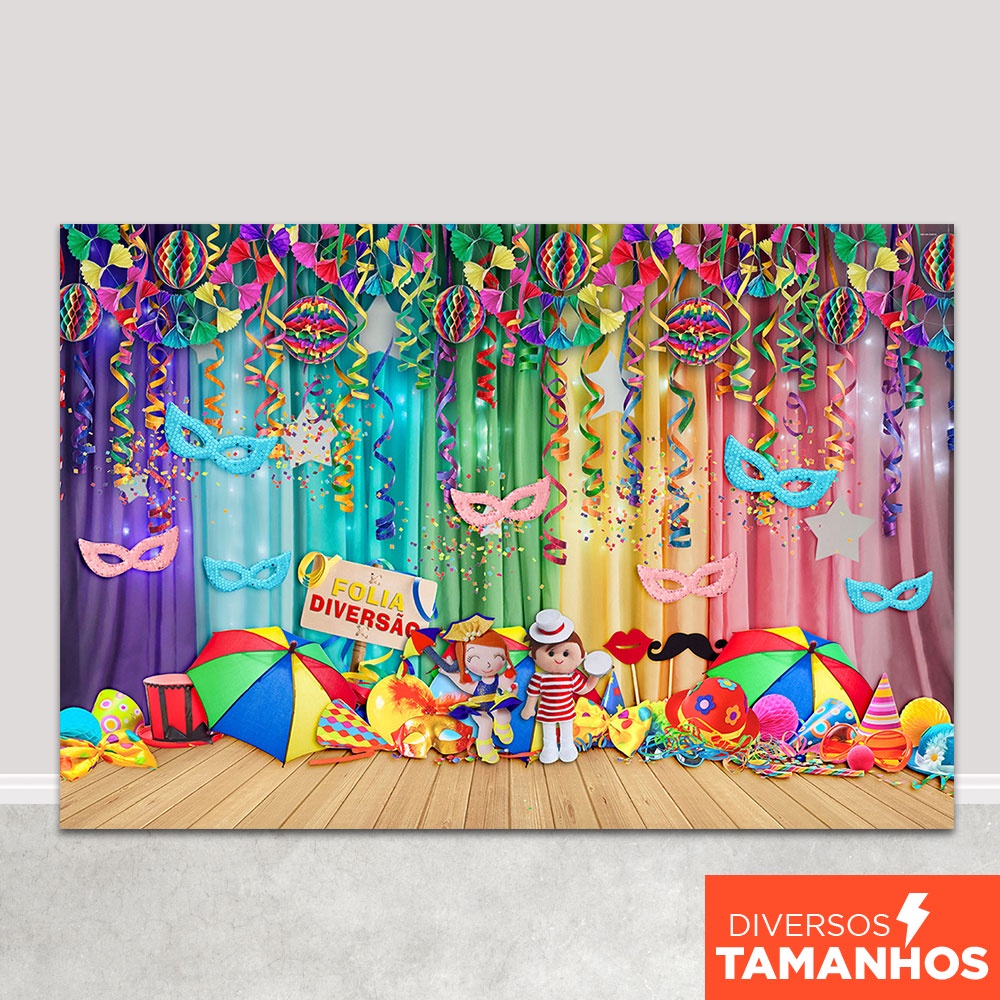 Painel Fundo Fotográfico Carnaval Cenário Folia Diversão Sublimado Em Tecido em Oferta na Shopee