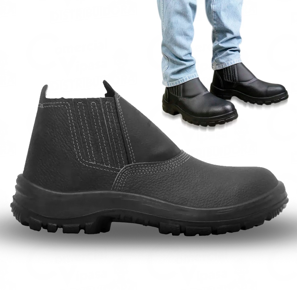 Botina Bota Segurança Elástico Monodensidade Relax Sem Bico Preto N°. 37 A 45 Crival / Sul Top EPI em Oferta na Shopee