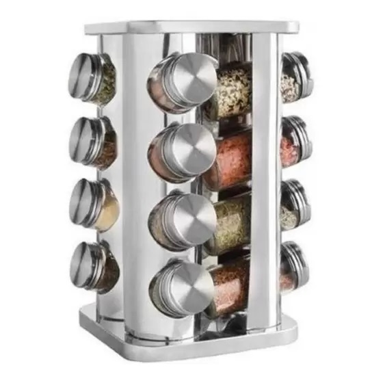 Organizado Tempero Inox Suporte Condimento 16 Potes
