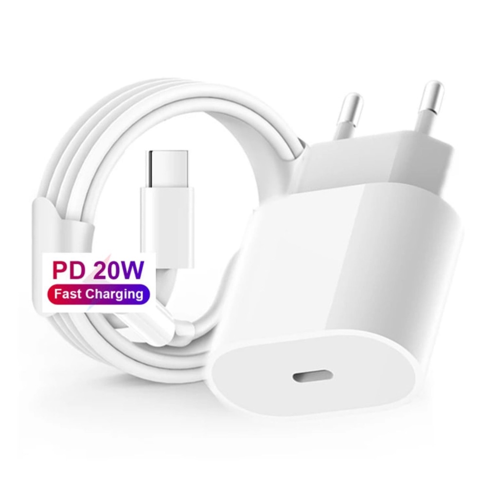 Carregador Fonte 20w PD Turbo Rapido Para iPhone Tipo C Lightning Tomada e Cabo