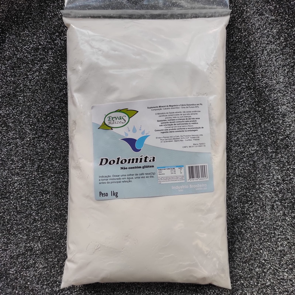 DOLOMITA 1Kg (Ervas Raizes) UNIDADE {suplemento mineral de magnésio e cálcio dolomita em pó} em Oferta na Shopee