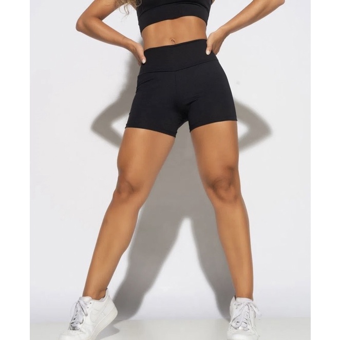 short Legging feminino preto ideal para ciclista ,ginástica academia , corrida e esporte