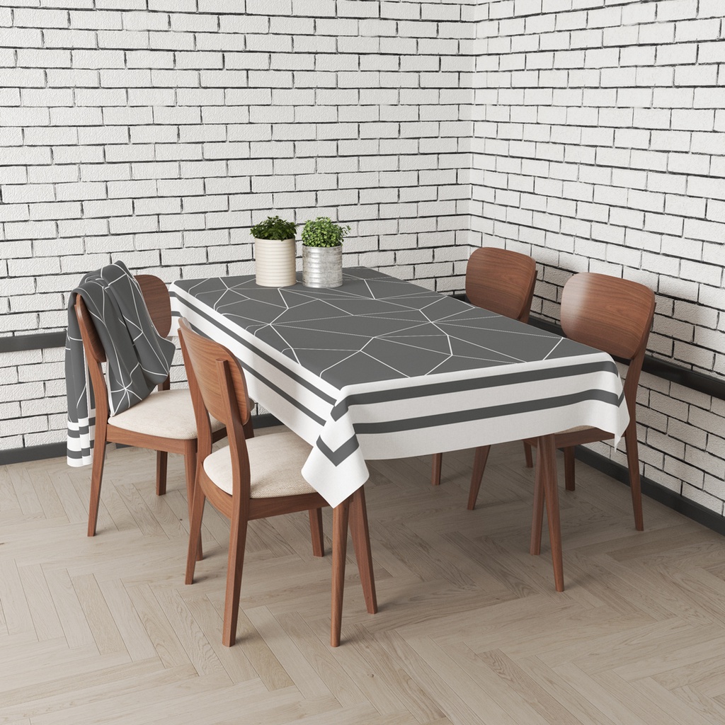 Toalha de Mesa Retangular Serve para 4 e 6 Lugares Linhas