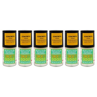 Kit com 6 Bases Concreto Fortalecedor de Unhas com Formol SOS Top Beauty