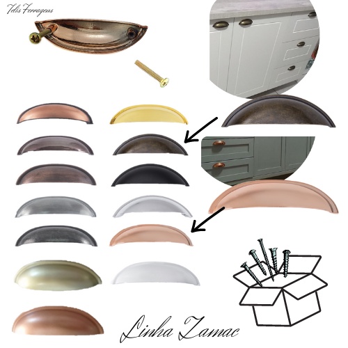 2 Puxador concha para decoração de móveis rústicos casual armários gavetas estantes