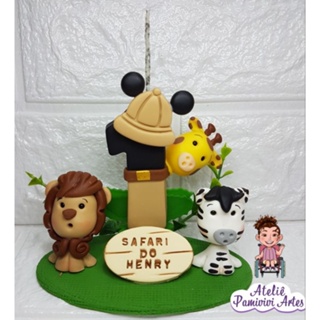 vela de aniversário biscuit safari Mickey 1,2,3,4,5,6,7 em Oferta na Shopee