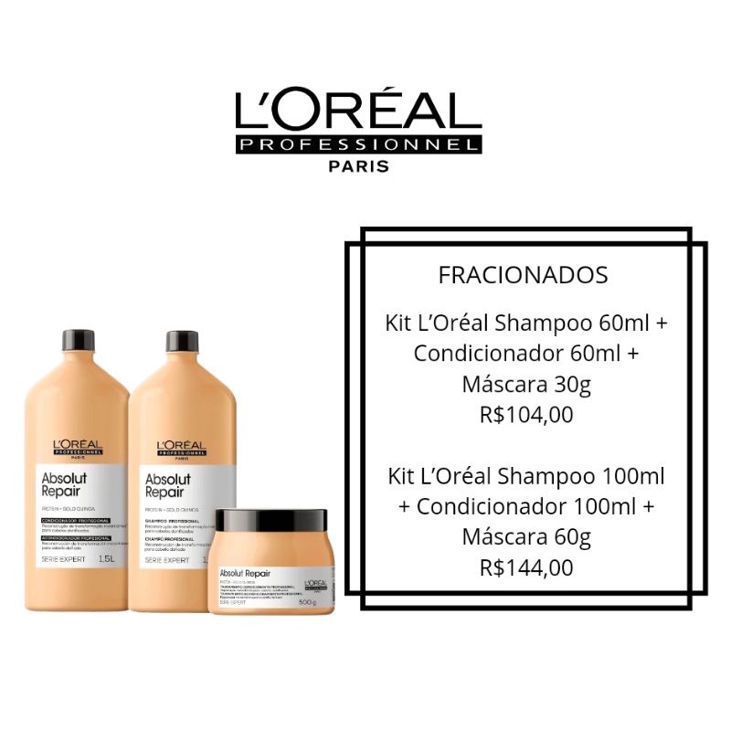 Kit L Or Al Professionnel Serie Expert Absolut Repair Gold Quinoa Protein Trio Produtos