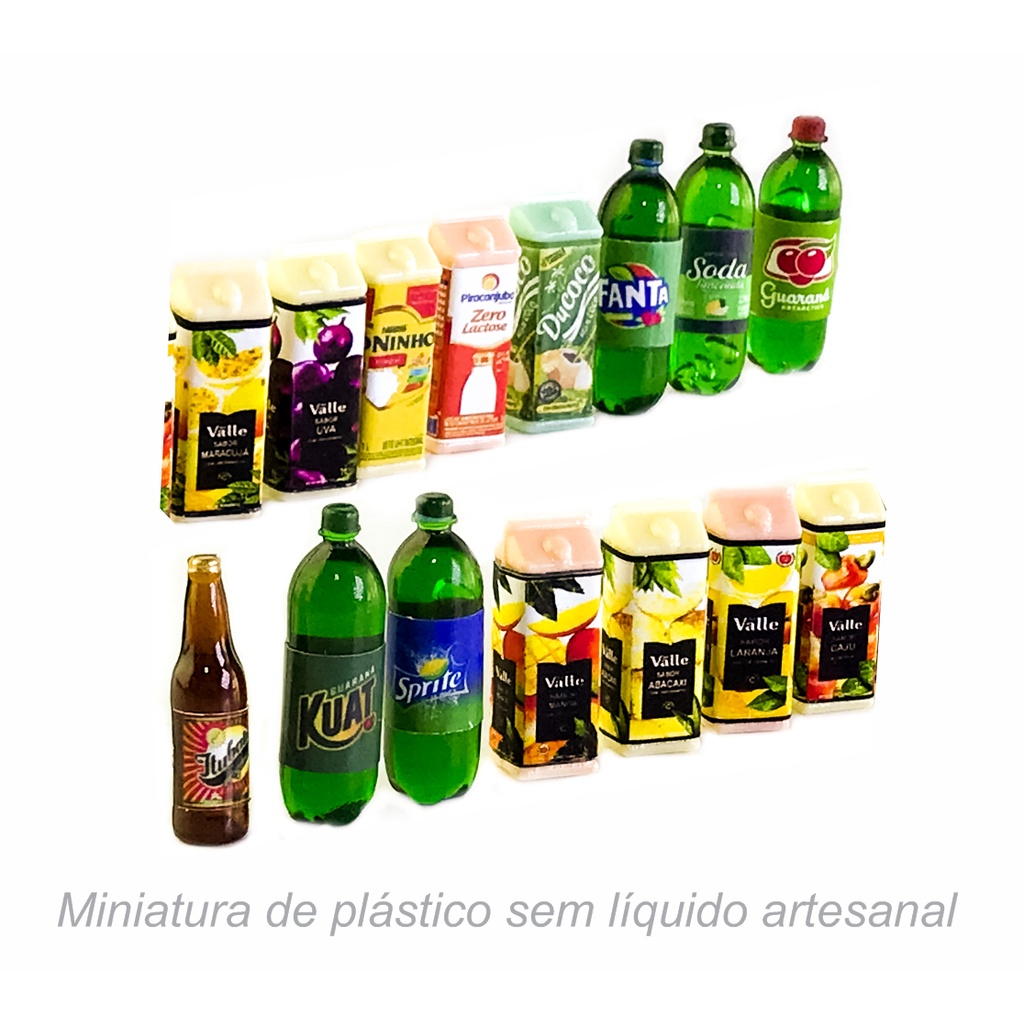 Kit Miniatura coleção comidas bebidas KitM4 15 Peças