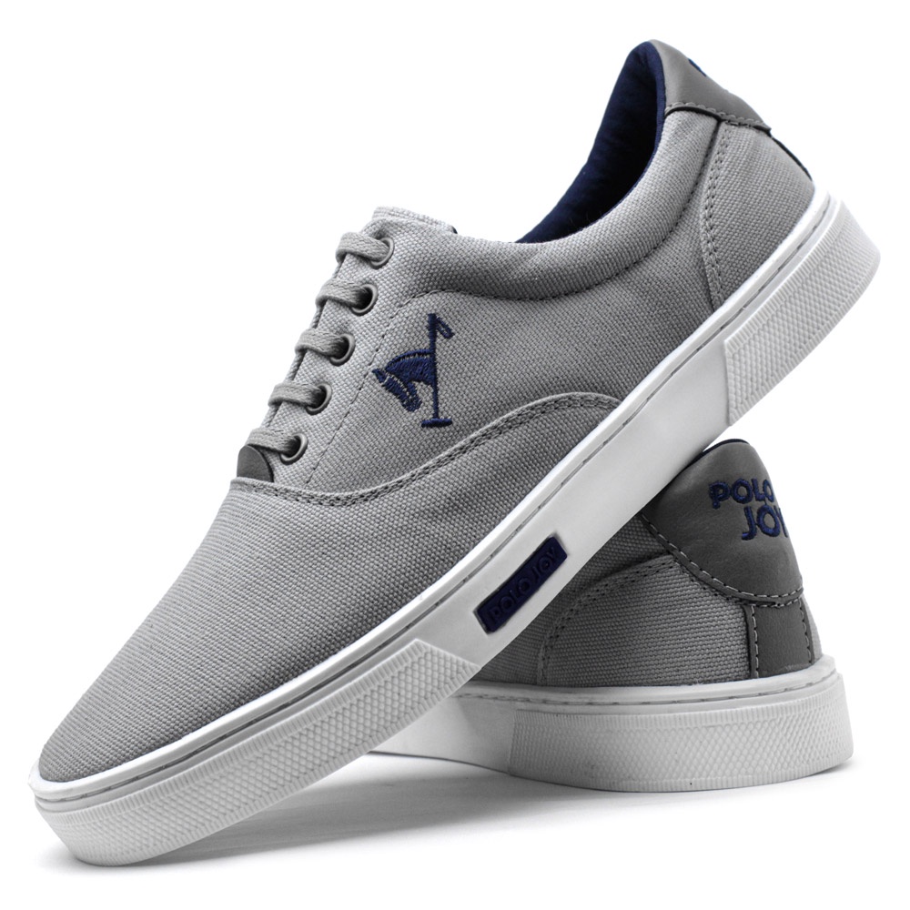 Sapatênis Masculino Tênis Casual Polo Joy - Cinza Claro