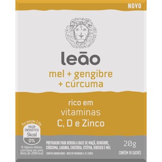 Vitamínico Leão - Mel, Gengibre e Cúrcuma 10 Sachês
