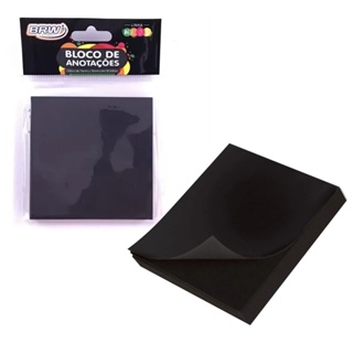 Bloco Smart Notes BRW Preto 76x76mm em Oferta na Shopee