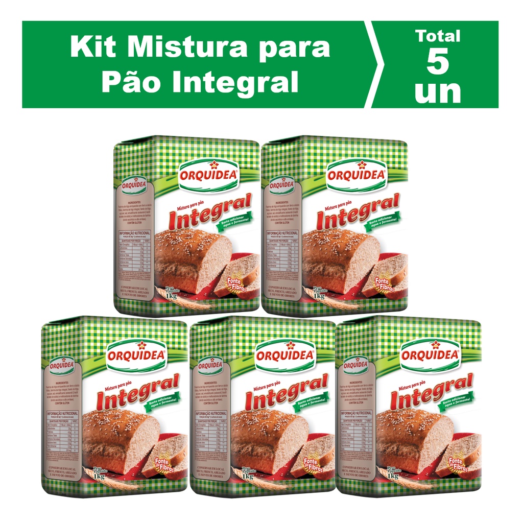 Kit Mistura para Pão Integral - 5 unidades