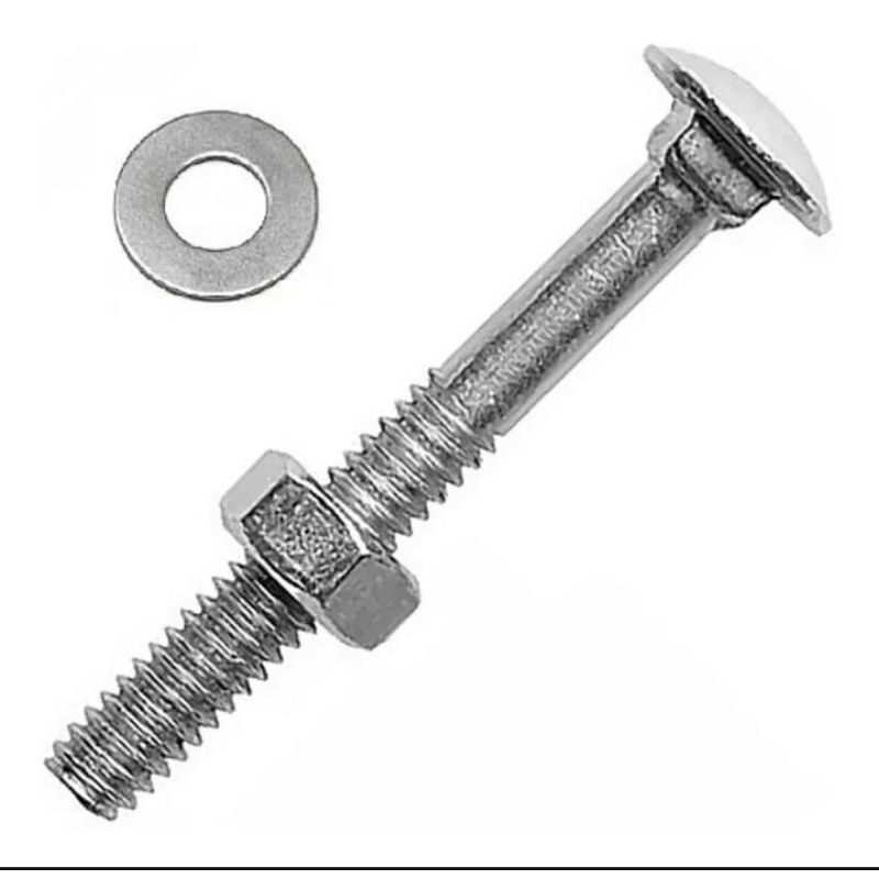 1PARAFUSO FRANCÊS 1/4X3" ( COM PORCA E ARRUELA)