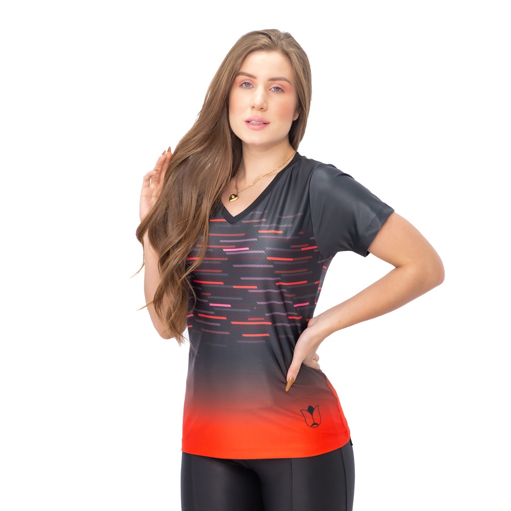 Camisa Dry Fit Feminina Blusa Academia Feminina Com Elastano Treino proteção UV