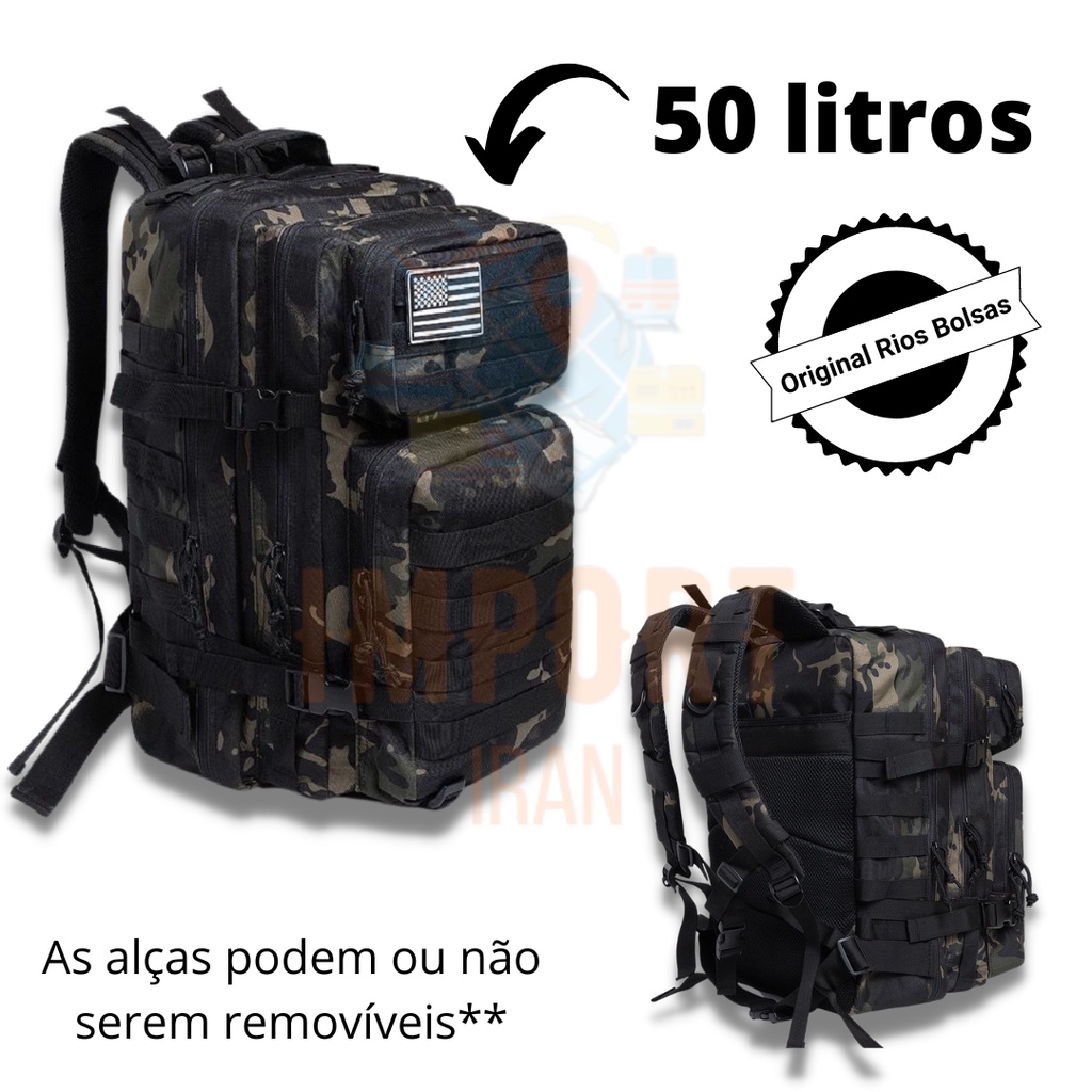Mochila Militar Tática Assault Camping Trilha Alta Qualidade 50 Litros