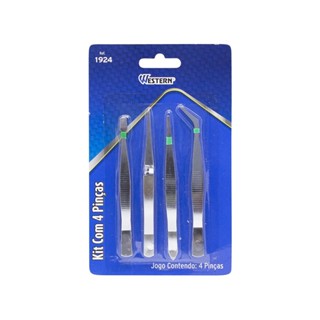 Kit C/ 4 Pinças Multiuso P/ Manutenção Celular E Eletrônicos