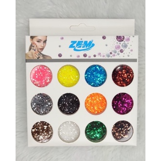 Kit 12 Gliter Flocado Para Encapsular Decoração De Unhas Nail Art