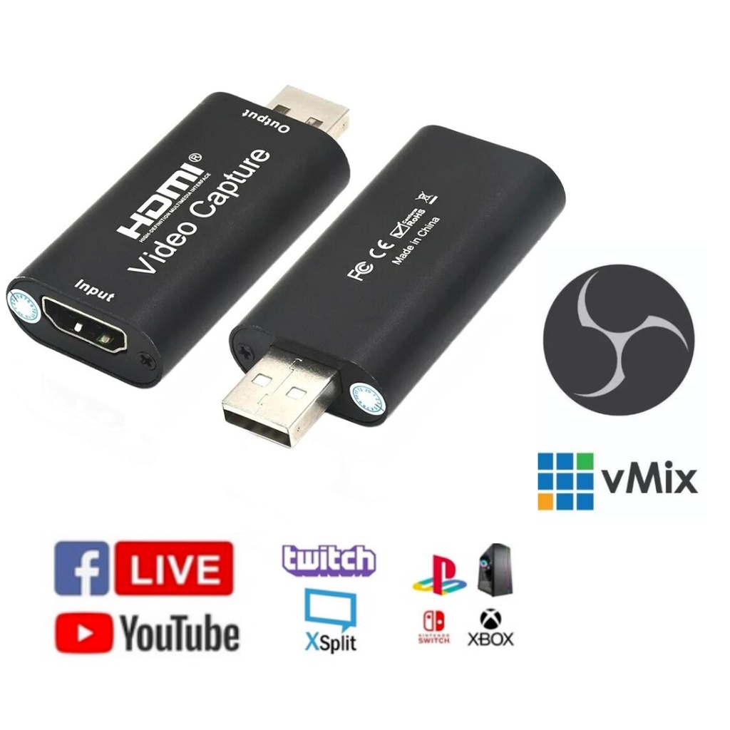 Placa De Captura Video HDMI 4k Full HD 1080p Gamer USB Live Streaming