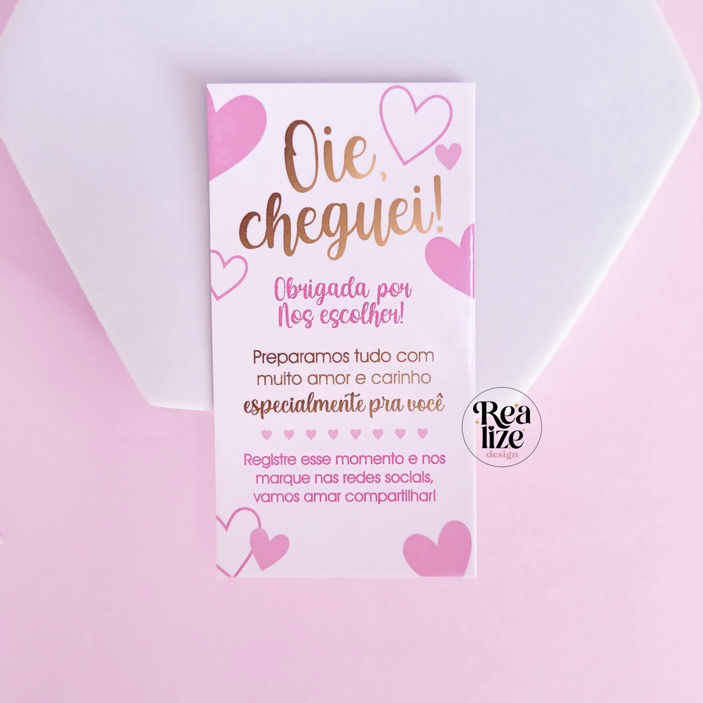 Cartão de agradecimento ao cliente, cartão com frase para encomendas -  50un - 9x5cm │ CA06