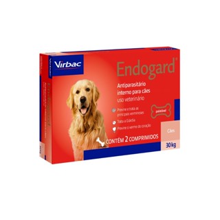 Endogard Vermifugo Cães 30 Kg Caixa 2 Comprimidos Virbac