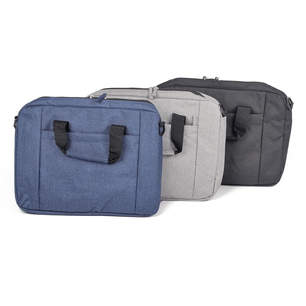 Pasta para notebook 14 polegadas em poliéster possui dois bolsos com zíper