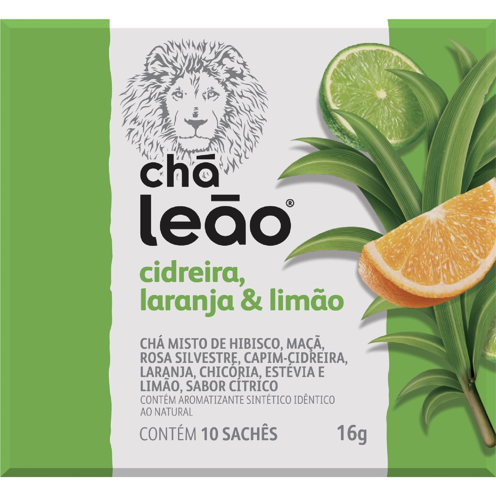 Chá Leão Premium - Cidreira, Laranja e Limão 10 Sachês em Oferta na Shopee