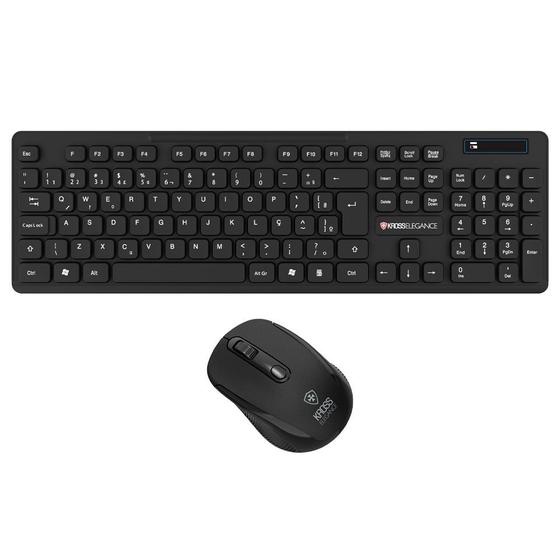 Kit teclado e mouse sem fio bluetooth slim port til escrit rio trabalho
