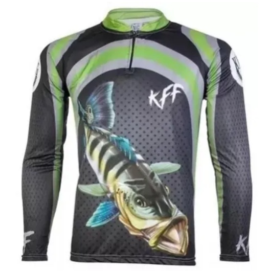 Camisa P camiseta de Pesca King Brasil KFF10 Com Proteção UV60 - CONFORME FOTO == TAMANHO P ==