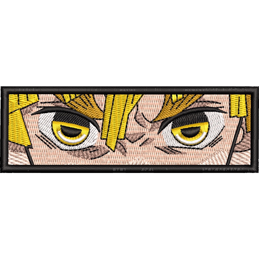 patch bordado zenitsu demon slayer demon slayer kimetsu no yaiba termocolante olhos face rosto
