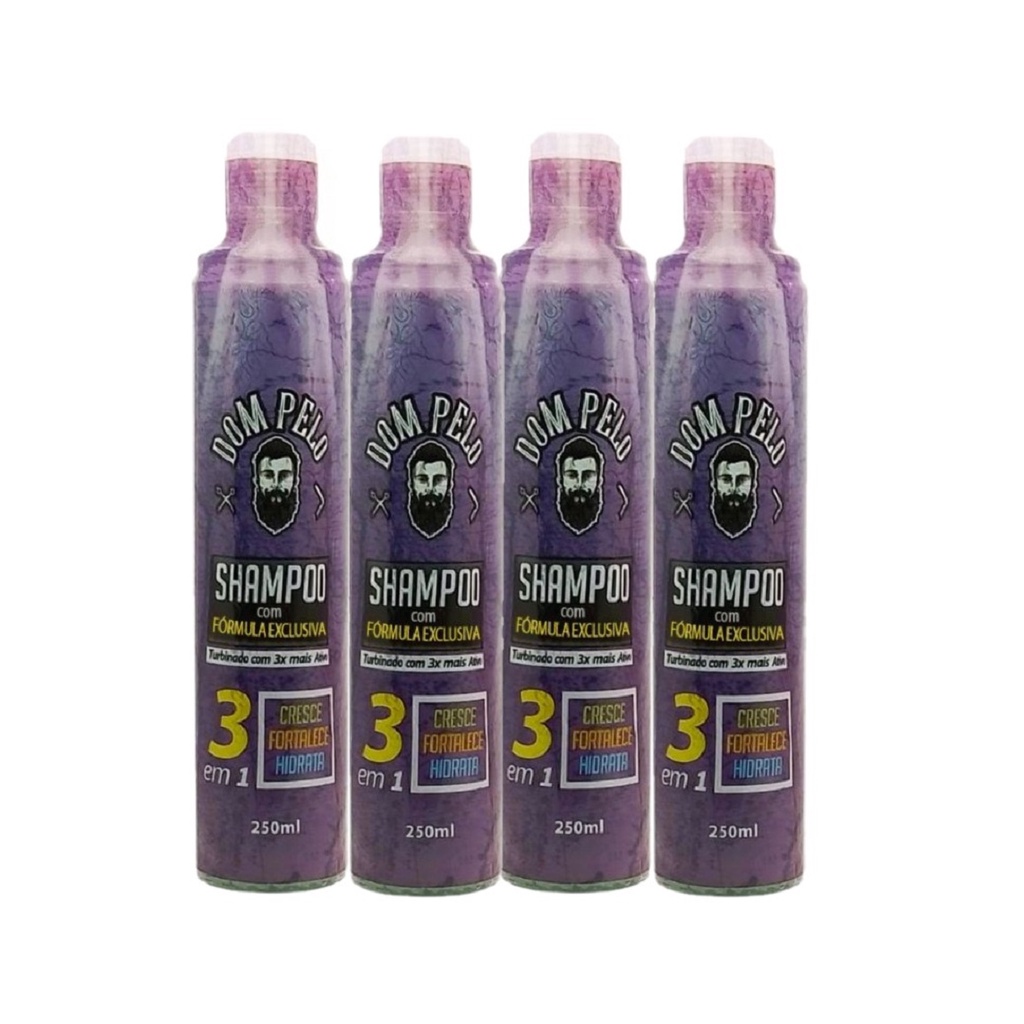 Kit Com 4 Shampoo Cabelo 3 em 1 Dom Pelo | Shopee Brasil