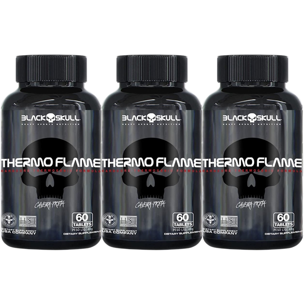 Kit 3X Thermoflame 60 Tabletes Blackskull em Oferta na Shopee