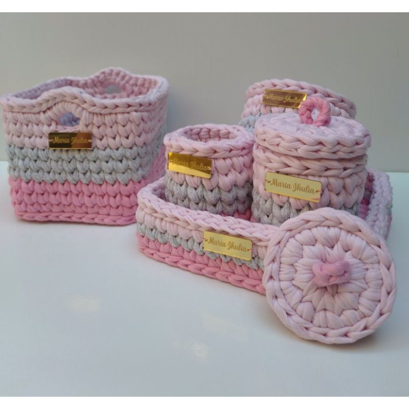 kit higiene em crochê para bebê