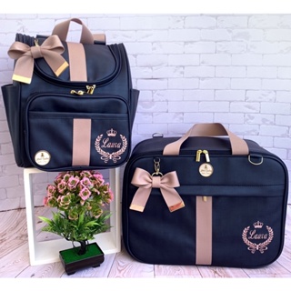KIT DE BOLSAS MATERNIDADE LUXO 2 PEÇAS PERSONALIZADO em Oferta na Shopee