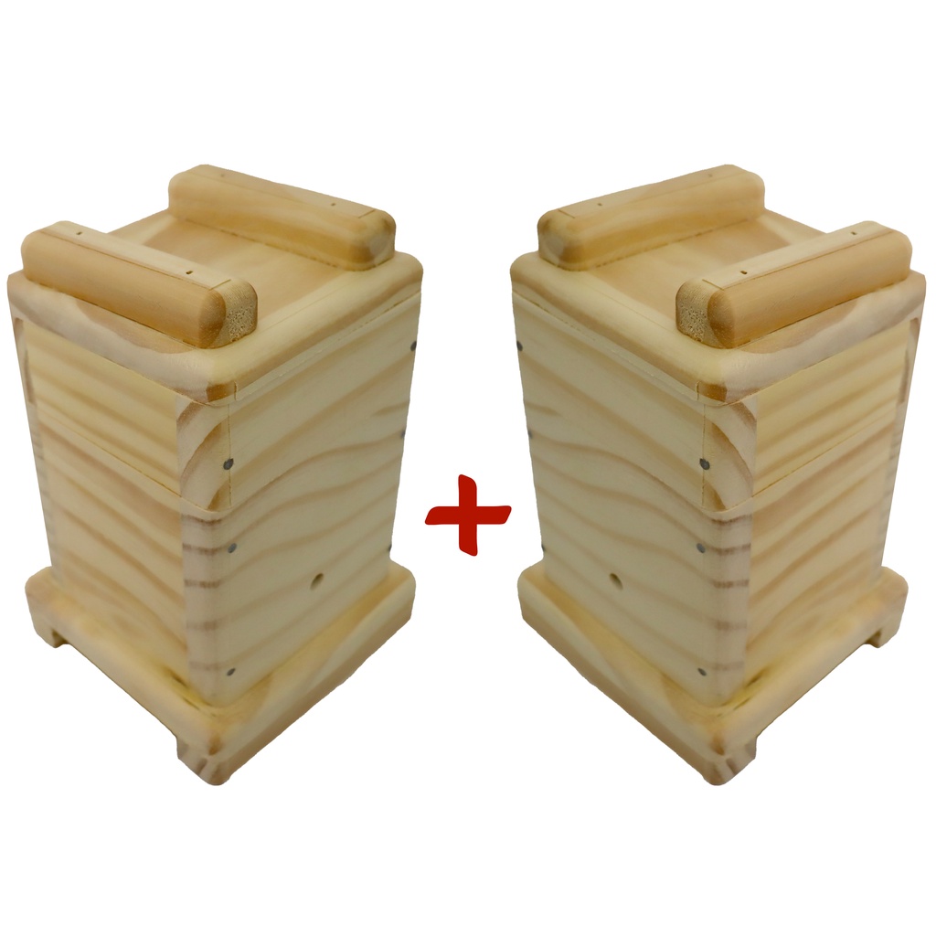 2 Caixa Para Abelha Jataí 12x12 cm interno com encaixe acetato 1 Melgueira