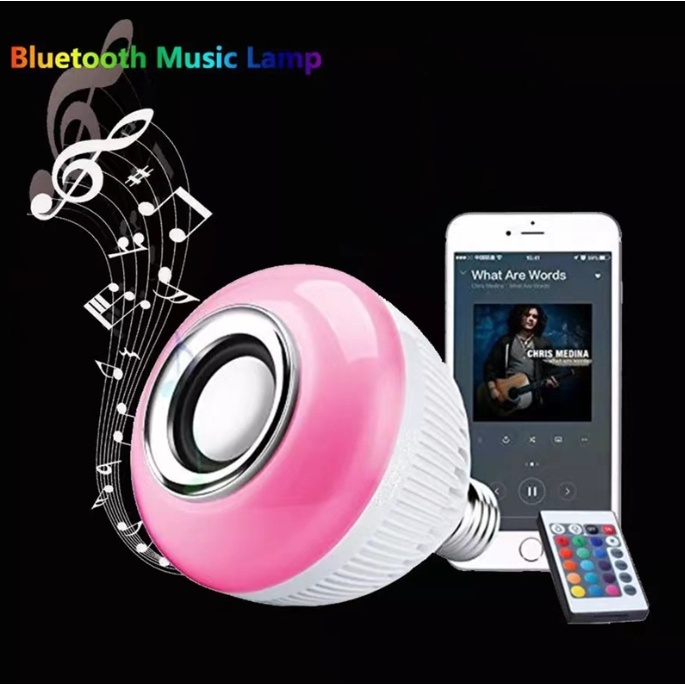 Lampada Luz Led Rgb Bluetooth Música Caixa Som Festa Musica