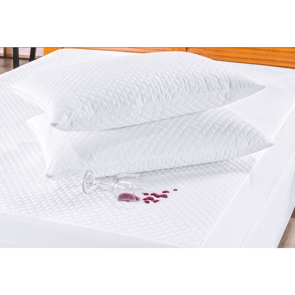 Kit 02 Fronha Protetora 100% Impermeável Algodão Capa De Travesseiro em Oferta na Shopee