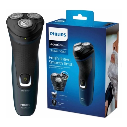Barbeador Philips AquaTouch 1000 S1121/41 Azul-Malibú Bivolt Prova d ...